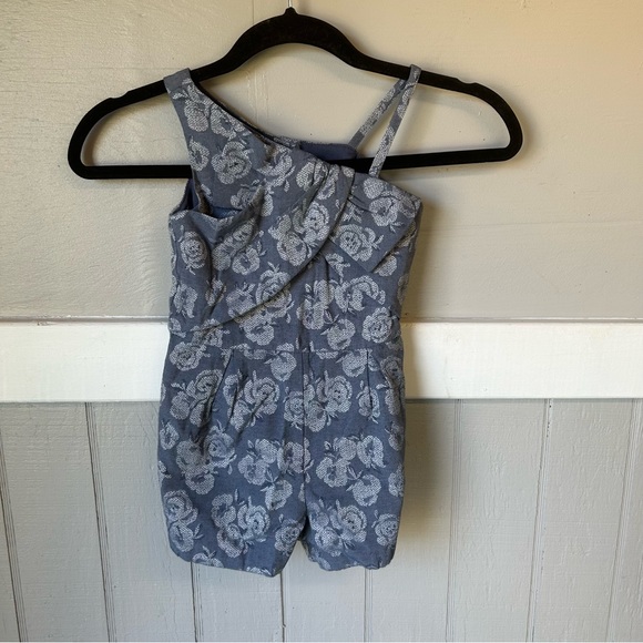 Janie and jack asymmetrical floral chambray romper - Picture 1 of 3